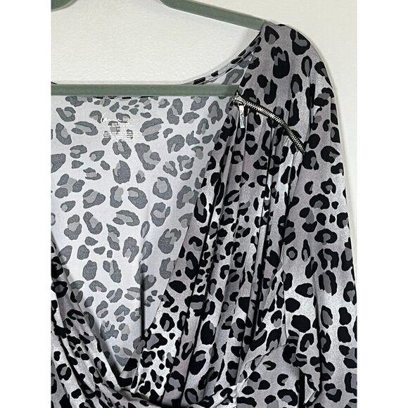 Lane Bryant Animal Print Metallic Top 22 Black Retro Western Classic Preppy 80s - Picture 3 of 11